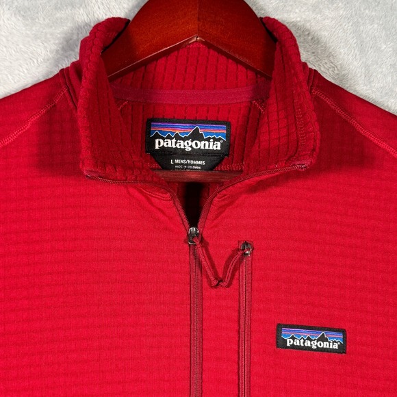 Patagonia 1/4 Zip Large Red Pullover Sweater R1 Regulator Fleece *ALTERED SHORT‎ - Picture 1 of 10